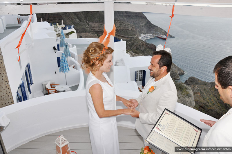 casamentos em santorini