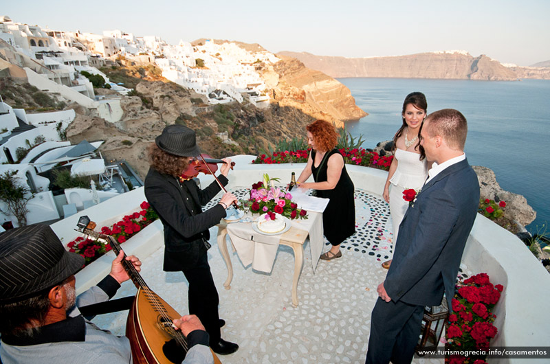 casamentos em santorini