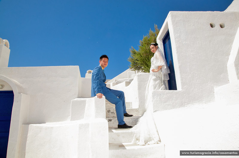 casamentos em santorini