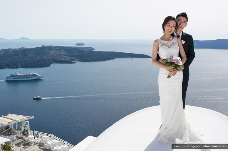 casamentos em santorini