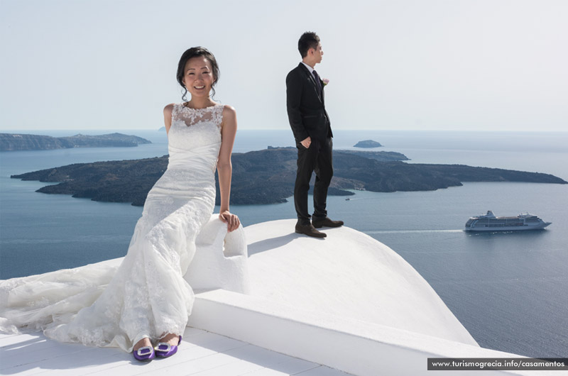casamentos em santorini
