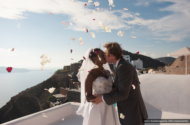 casamentos em santorini