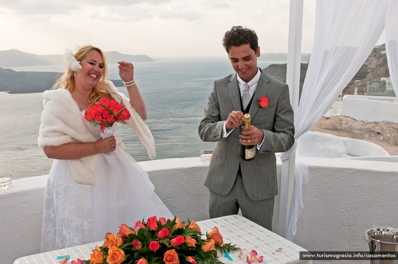 casamentos em santorini