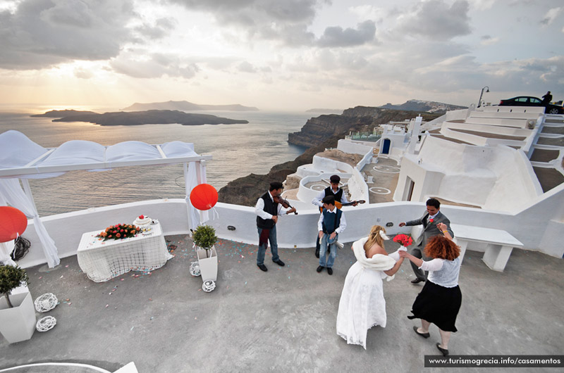 casamentos em santorini