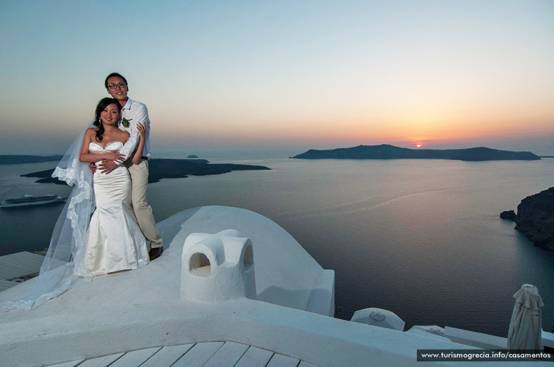 casamentos em santorini