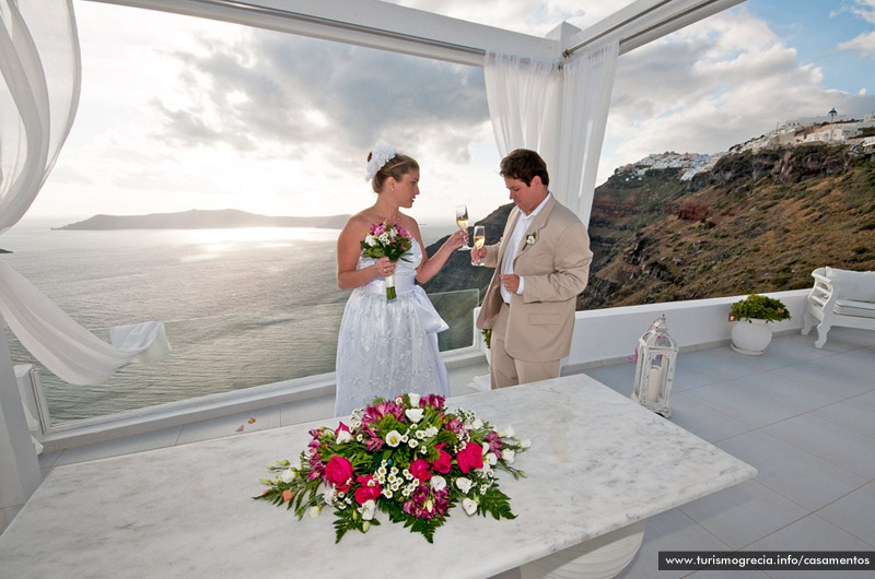 casamentos em santorini